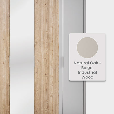 Cante 5-deurs Kledingkast van Enza Home, natuurlijk eiken met beige