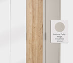 Cante 6-deurs Kledingkast van Enza Home, natuurlijk eiken met beige