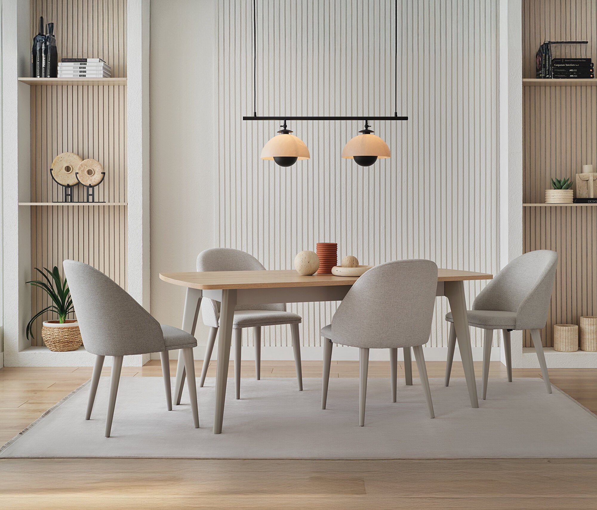 Cante Uitschuifbare Eettafel met Houten Poot, afbeelding 3