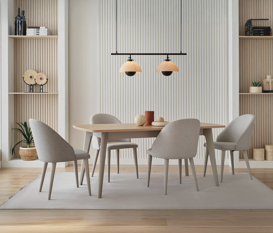 Cante Uitschuifbare Eettafel met Houten Poot, afbeelding 3