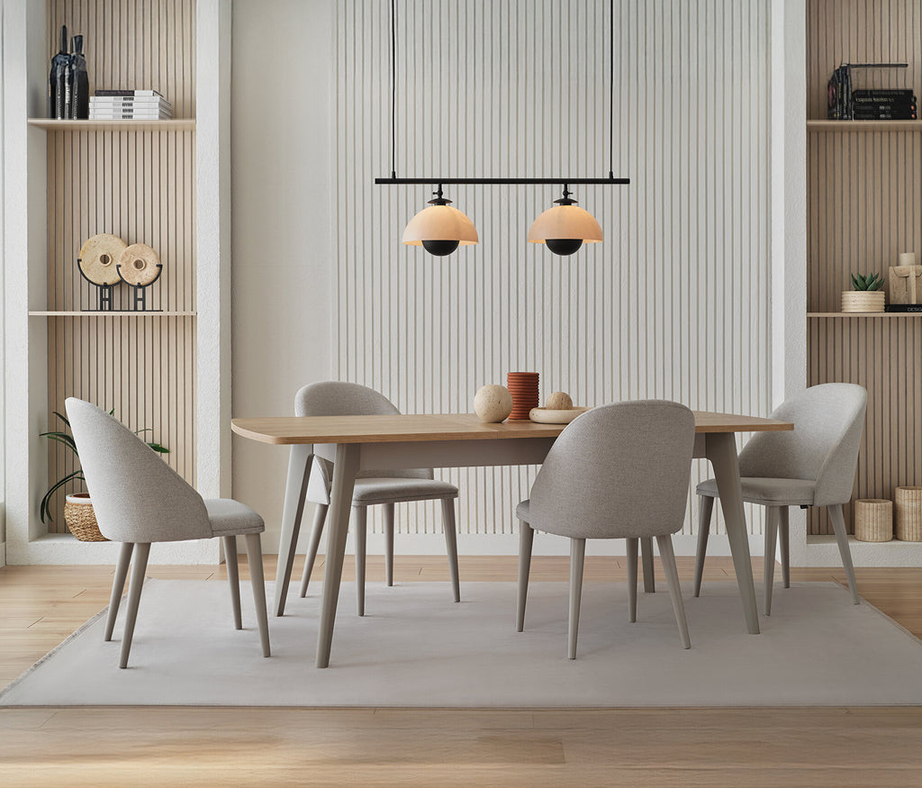 Cante Uitschuifbare Eettafel met Houten Poot, afbeelding 4