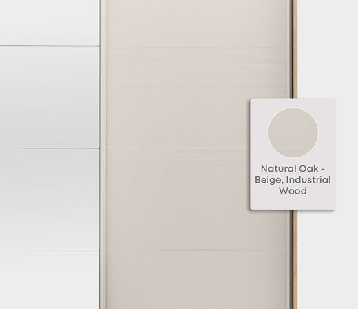 Cante 240 cm Schuifdeurkast van Enza Home, natuurlijk eiken met beige