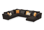 Mayfair Hoek Combinatie 6, Fluweel, Bruin Antraciet