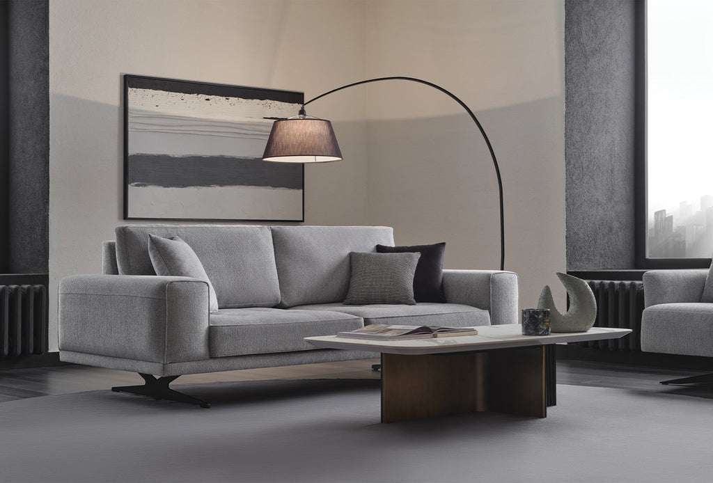 Bold 3-zits Fauteuil, Geweven Stof, Grijs