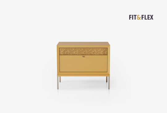 Fit & Flex 2 met Lade met Poten Module - Geel, 80x67 cm (BxH)