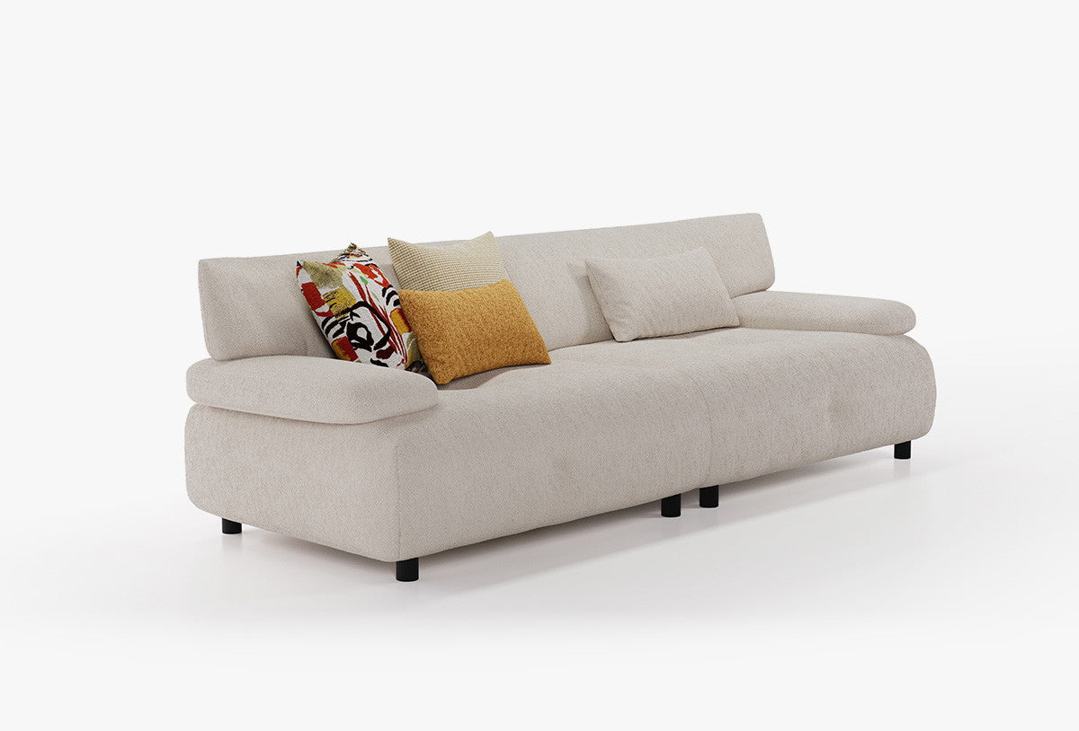 Block Visions 3-zits met Slaapfunctie Fauteuil, Huisdiervriendelijk - Fluweel, Crème