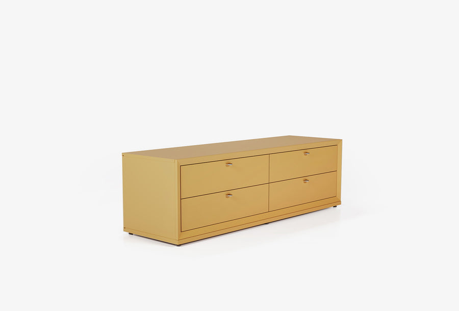 Fit & Flex 4 met Lade met Bedbodem Module - Geel, 160x49 cm (BxH)