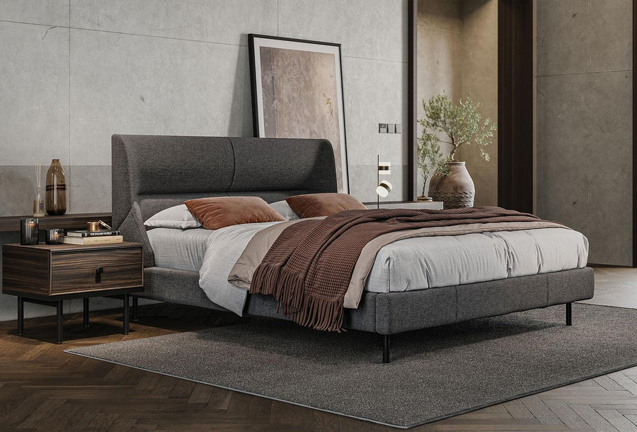 Parma Bed met Hoofdbord Antraciet foto 3