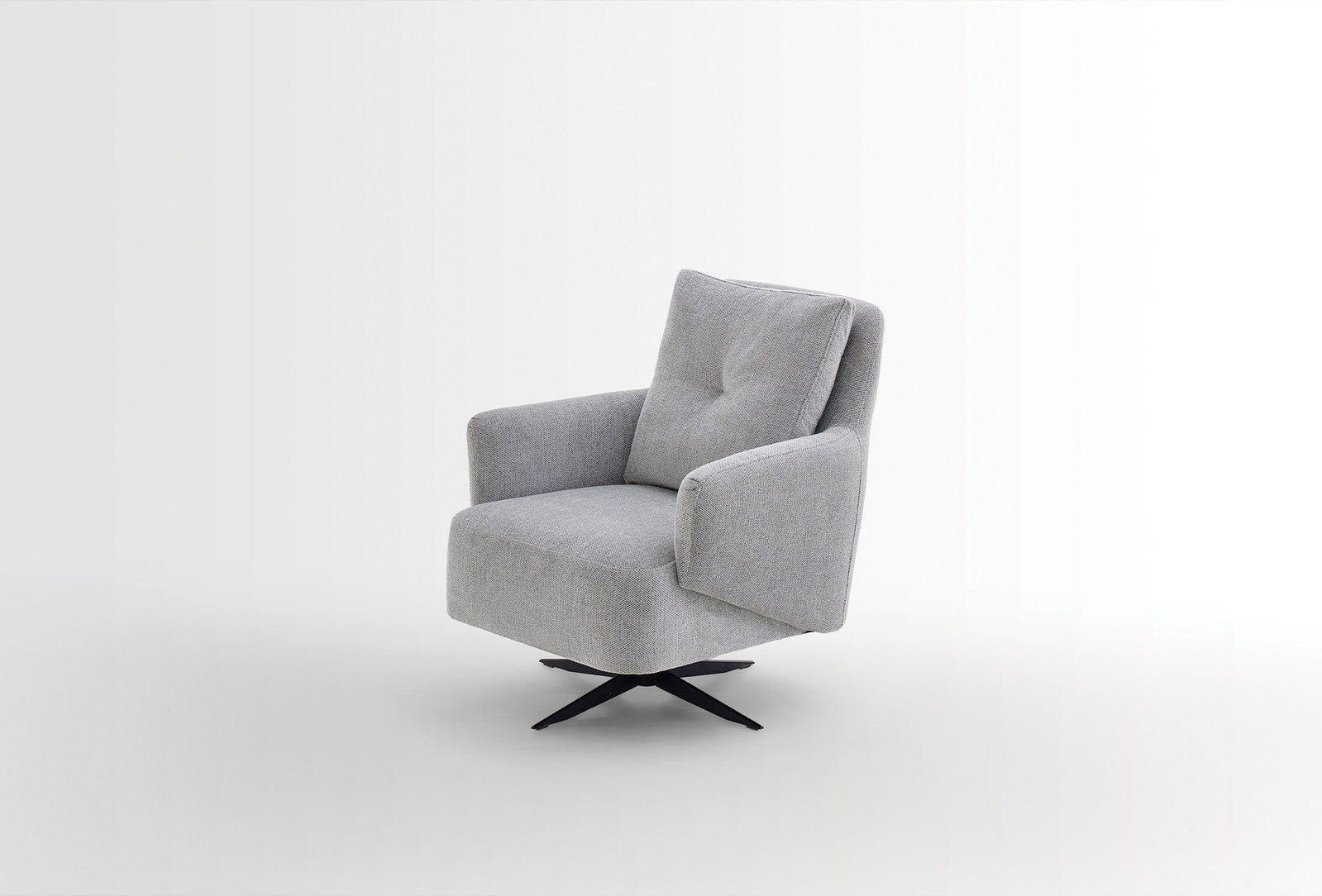 Bold Fauteuil - Draaibaar met Poten,Geweven Stof, Grijs