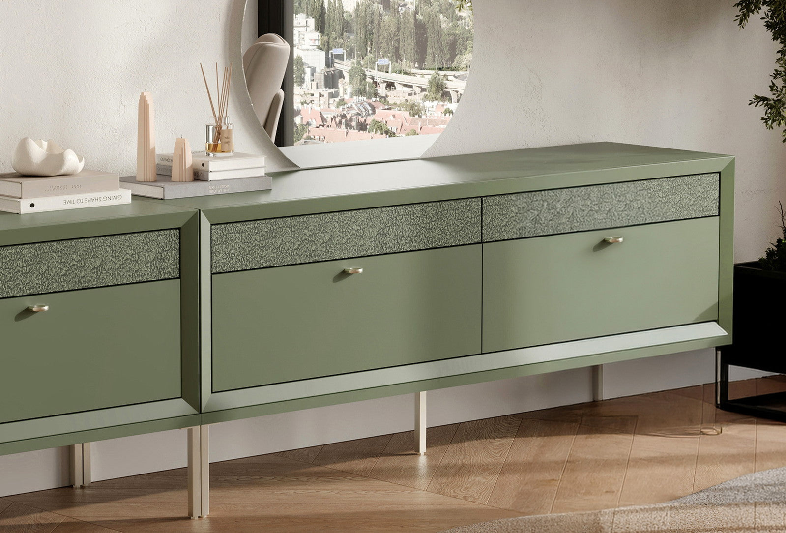 Fit & Flex 4 met Lade met Poten Module - Groen, 160x67 cm (BxH)