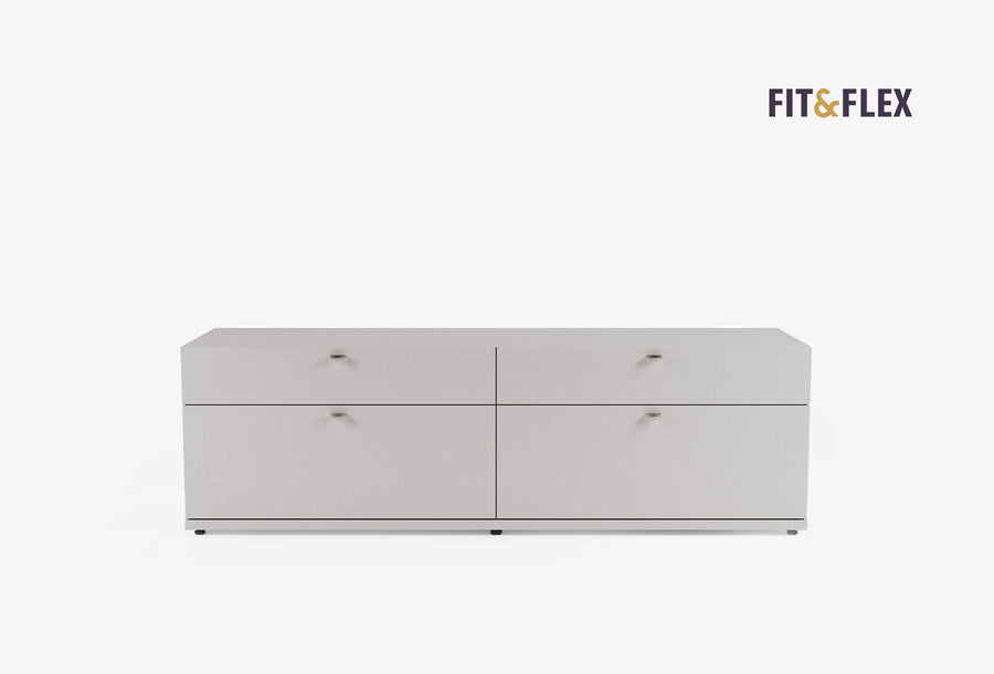 Fit & Flex 4 met Lade met Bedbodem Module - Linnen, 160x49 cm (BxH)