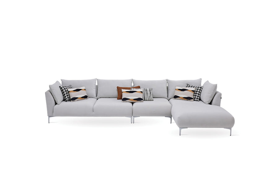 Mayfair Hoek Combinatie 2, Fluweel, Wit