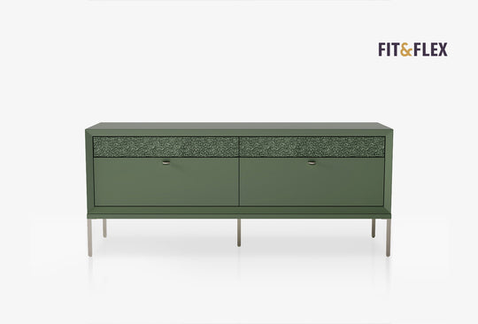 Fit & Flex 4 met Lade met Poten Module - Groen, 160x67 cm (BxH)
