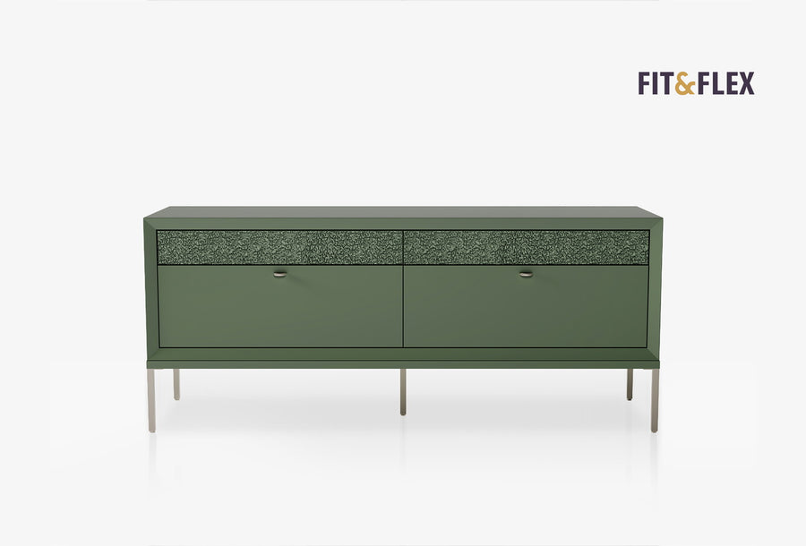 Fit & Flex 4 met Lade met Poten Module - Groen, 160x67 cm (BxH)