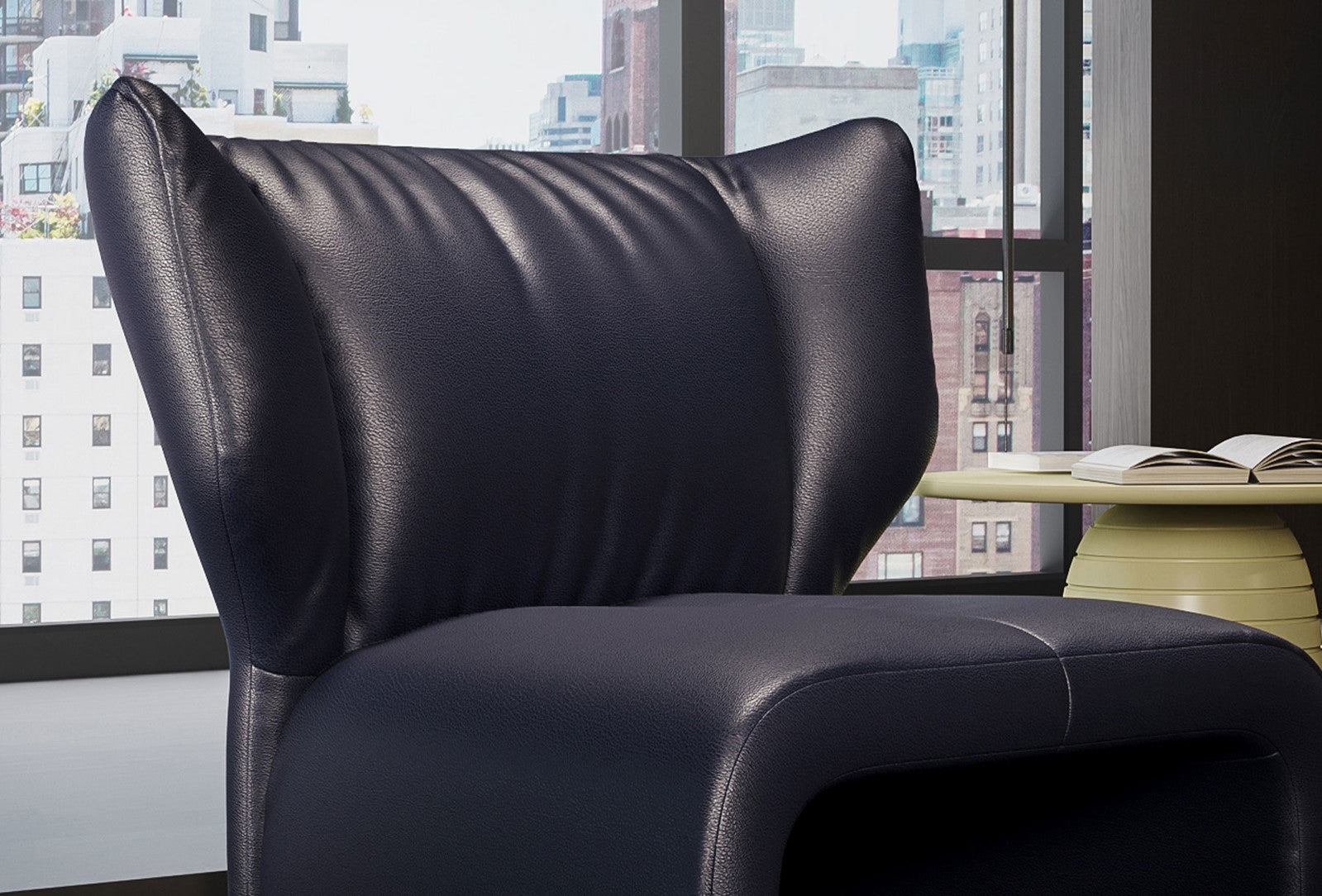 Puddle Fauteuil, Echt Leer, Marine