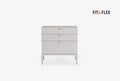 Fit & Flex 3 met Lade met Poten Module - Linnen, 80x82 cm (BxH)