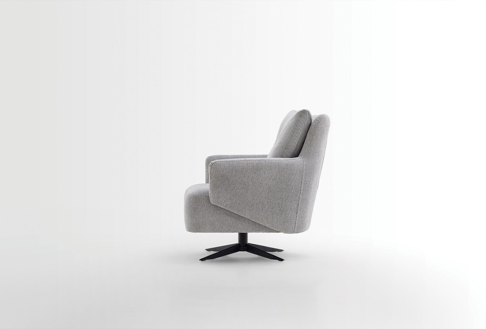Bold Fauteuil - Draaibaar met Poten,Geweven Stof, Grijs