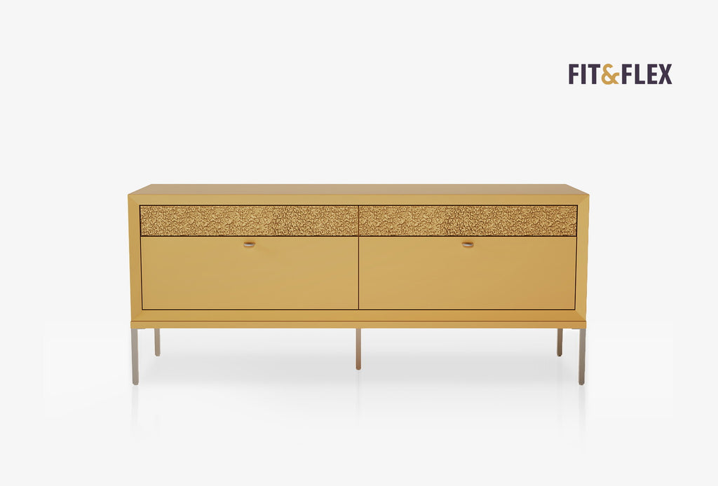 Fit & Flex 4 met Lade met Poten Module - Geel, 160x67 cm (BxH)
