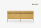 Fit & Flex 4 met Lade met Poten Module - Geel, 160x67 cm (BxH)