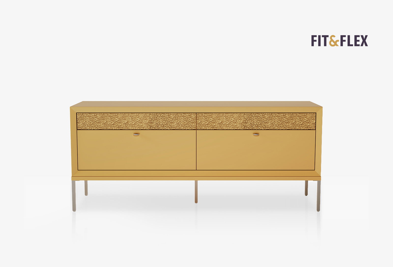 Fit & Flex 4 met Lade met Poten Module - Geel, 160x67 cm (BxH)