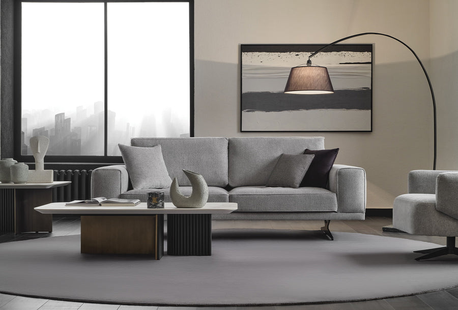 Bold 3-zits Fauteuil, Geweven Stof, Grijs