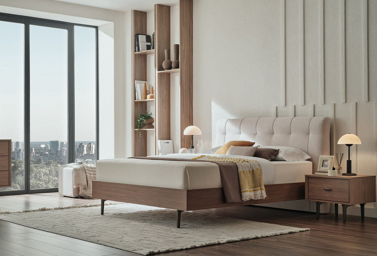 Paloma Bed met Hoofdbord Creme