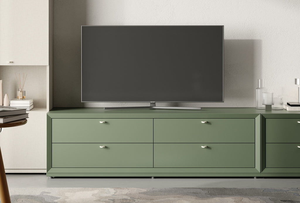 Fit & Flex 4 met Lade met Bedbodem Module - Groen, 160x49 cm (BxH)