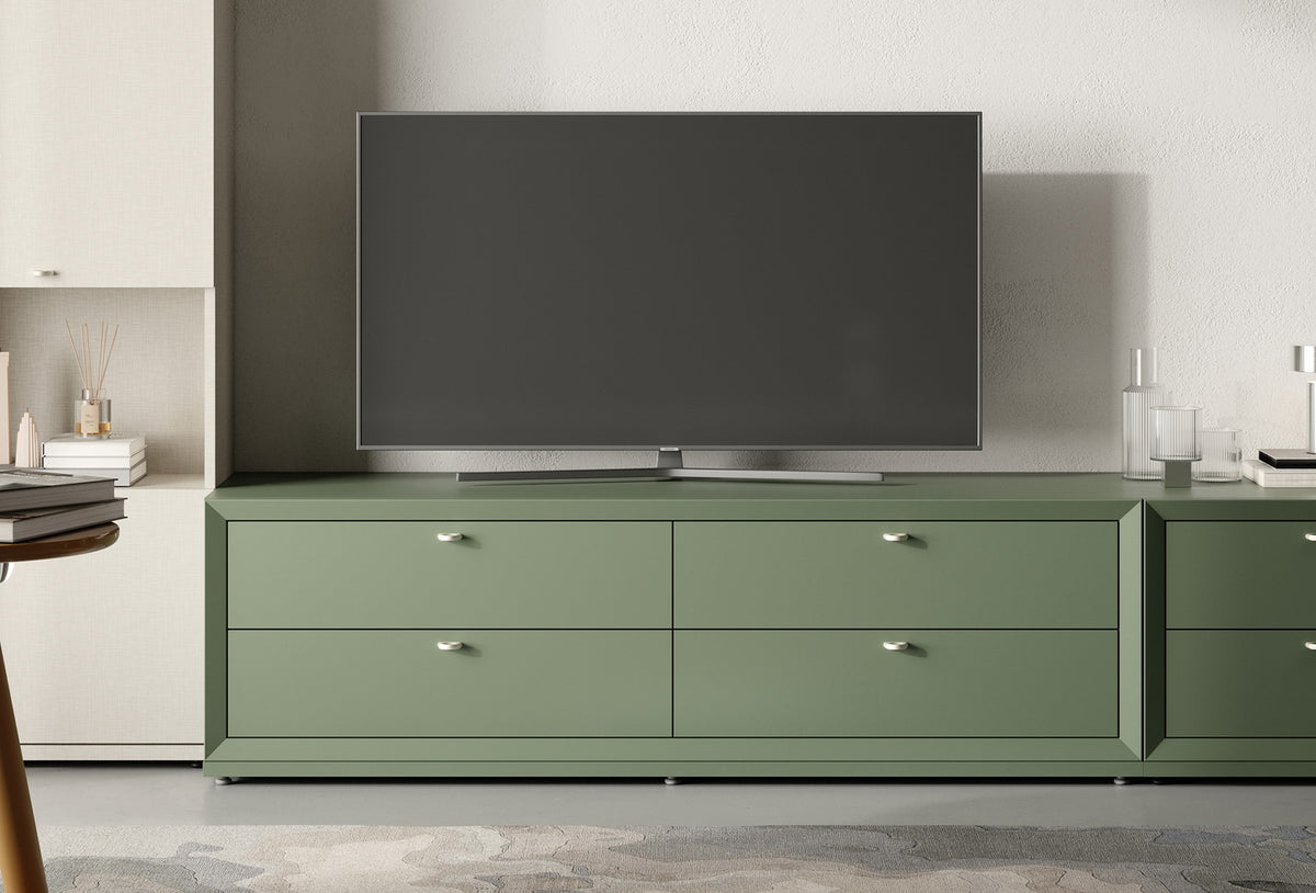 Fit & Flex 4 met Lade met Bedbodem Module - Groen, 160x49 cm (BxH)