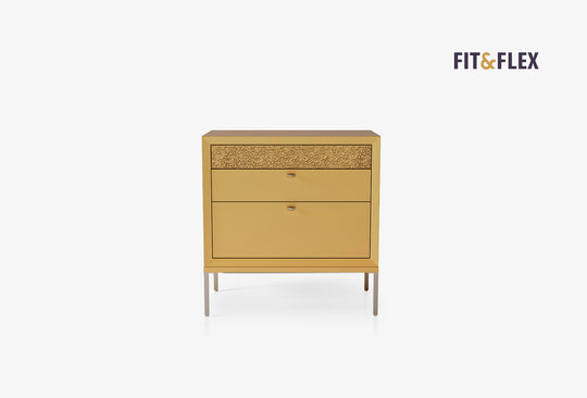 Fit & Flex 3 met Lade met Poten Module - Geel, 80x82 cm (BxH)