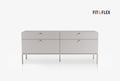 Fit & Flex 4 met Lade met Poten Module - Linnen, 160x67 cm (BxH)