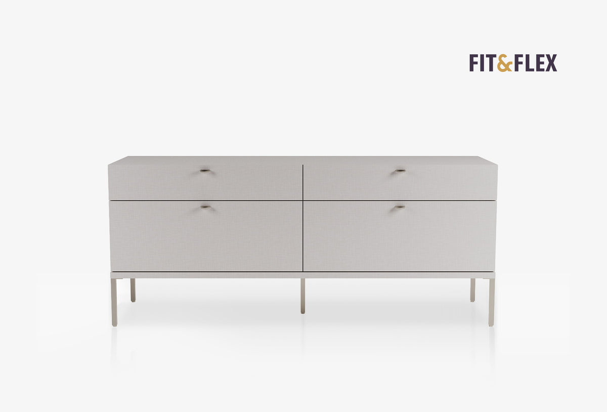Fit & Flex 4 met Lade met Poten Module - Linnen, 160x67 cm (BxH)
