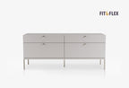 Fit & Flex 4 met Lade met Poten Module - Linnen, 160x67 cm (BxH)