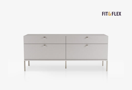 Fit & Flex 4 met Lade met Poten Module - Linnen, 160x67 cm (BxH)