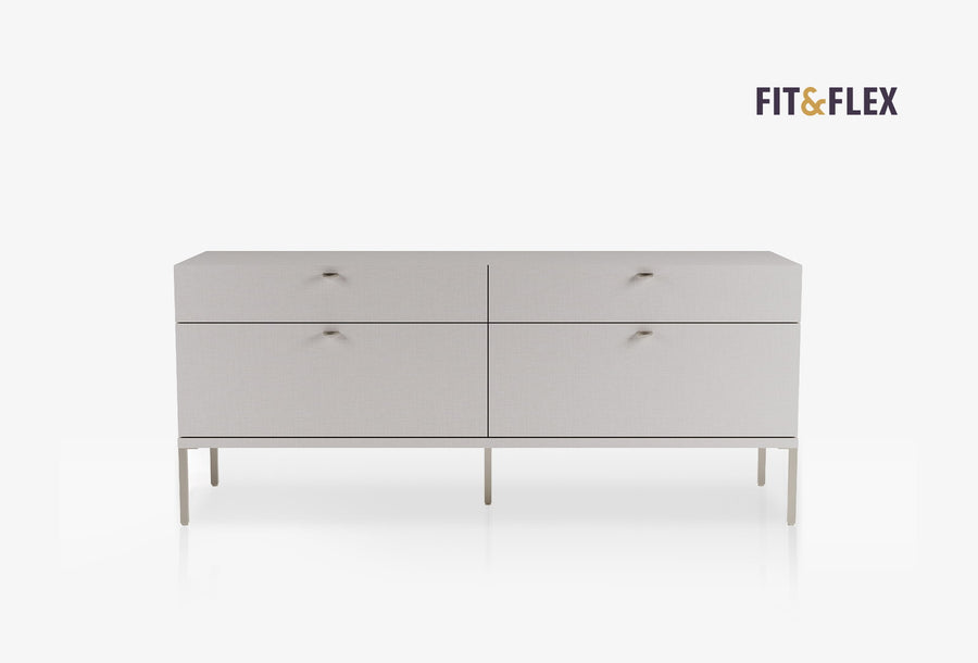 Fit & Flex 4 met Lade met Poten Module - Linnen, 160x67 cm (BxH)