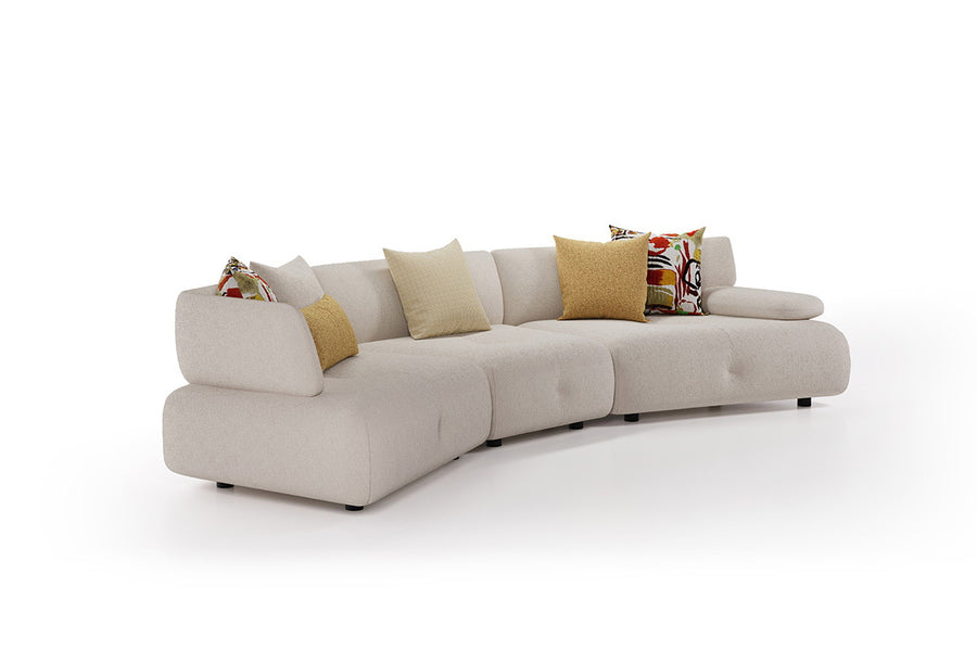 Block Visions Modulaire Hoek Fauteuil, Chenille, Wit
