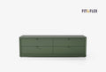 Fit & Flex 4 met Lade met Bedbodem Module - Groen, 160x49 cm (BxH)