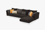 Mayfair Hoek Combinatie 2, Fluweel, Bruin Antraciet