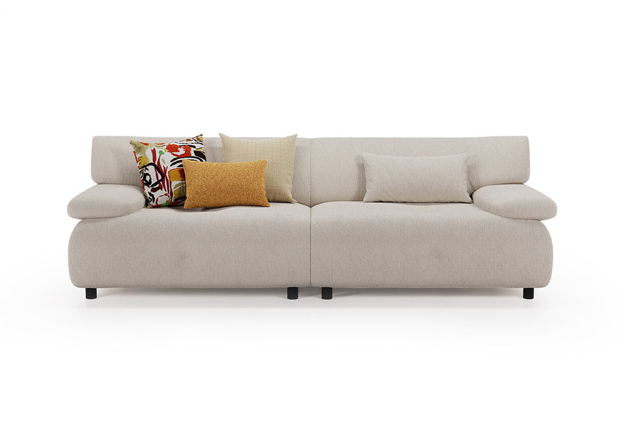 Block Visions 3-zits met Slaapfunctie Fauteuil, Huisdiervriendelijk - Fluweel, Crème