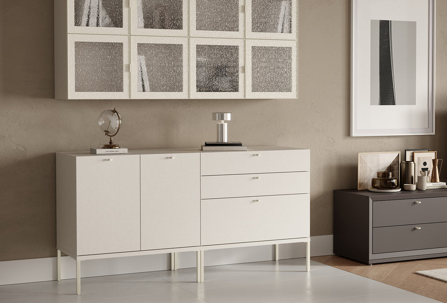 Fit & Flex 3 met Lade met Poten Module - Linnen, 80x82 cm (BxH)