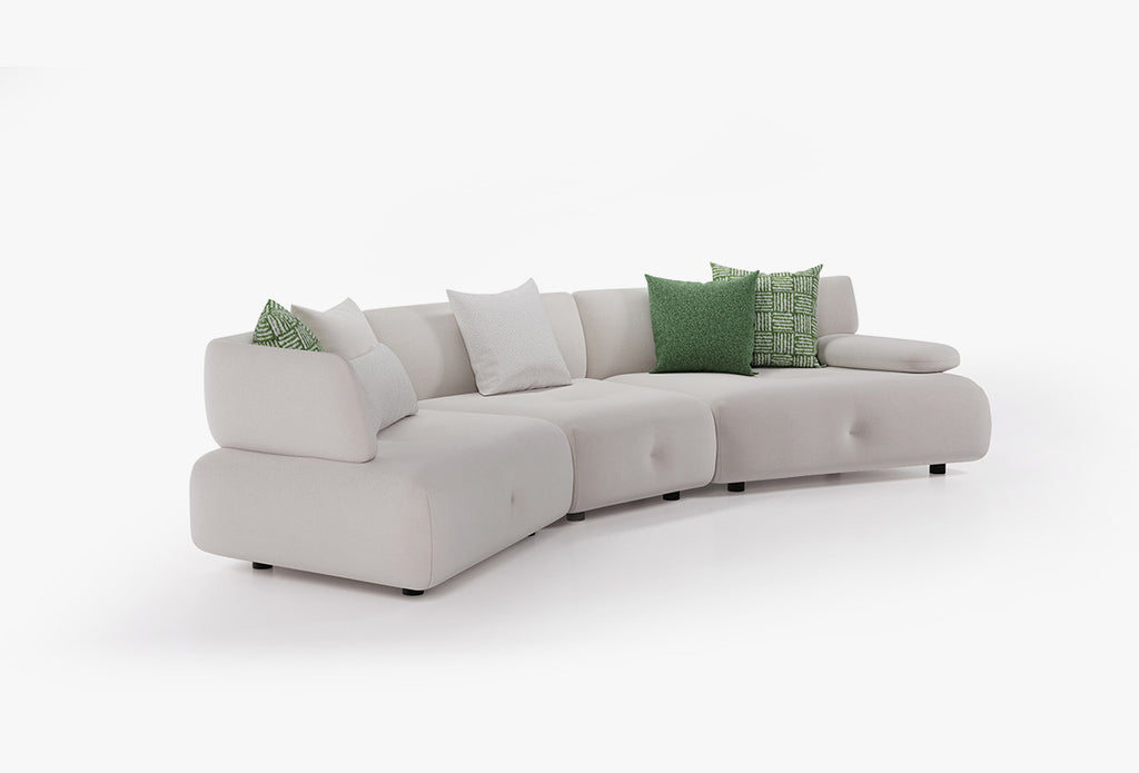 Block Visions Modulaire Hoek Fauteuil, Huisdiervriendelijk - Fluweel, Crème