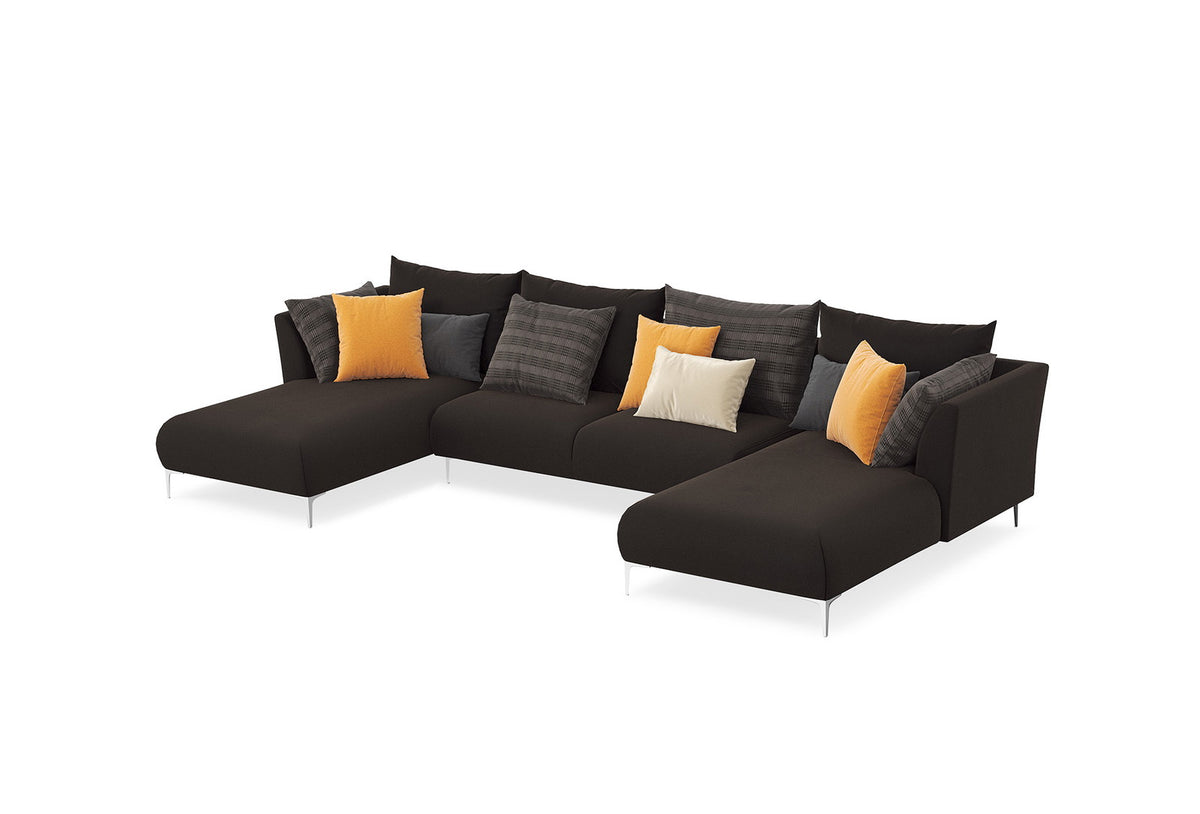 Mayfair Hoek Combinatie 4, Fluweel, Bruin Antraciet