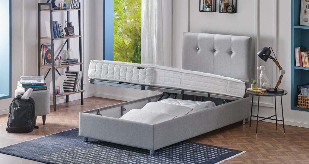 Yatas Bedding | Somni Baza Incl. Hoofdbord 2 in 1 Set | Boxsprings | Met Opbergruimte