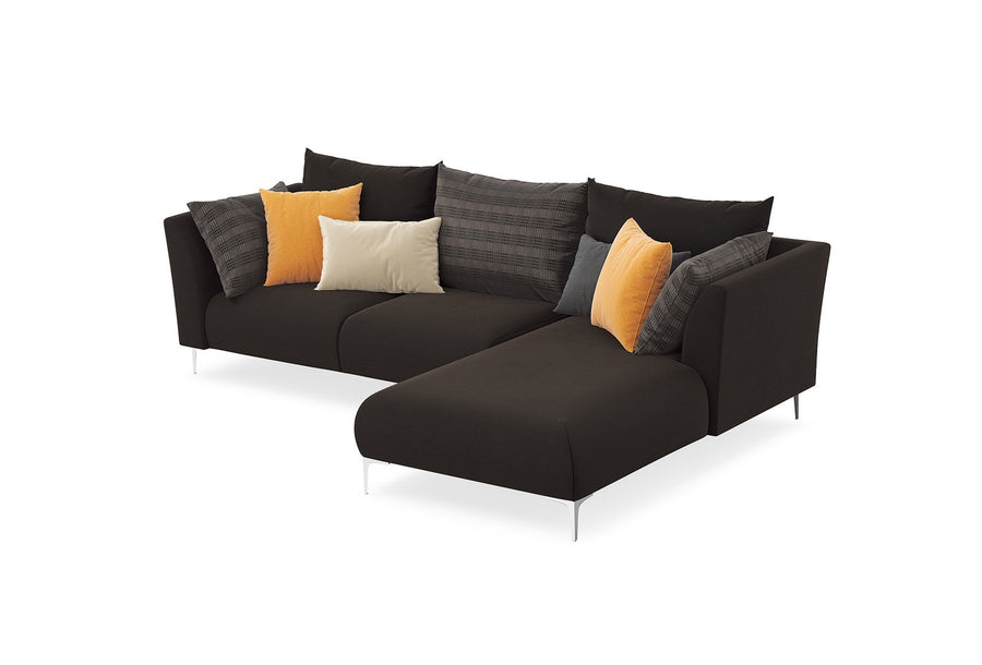 Mayfair Hoek Combinatie 1, Fluweel, Bruin Antraciet