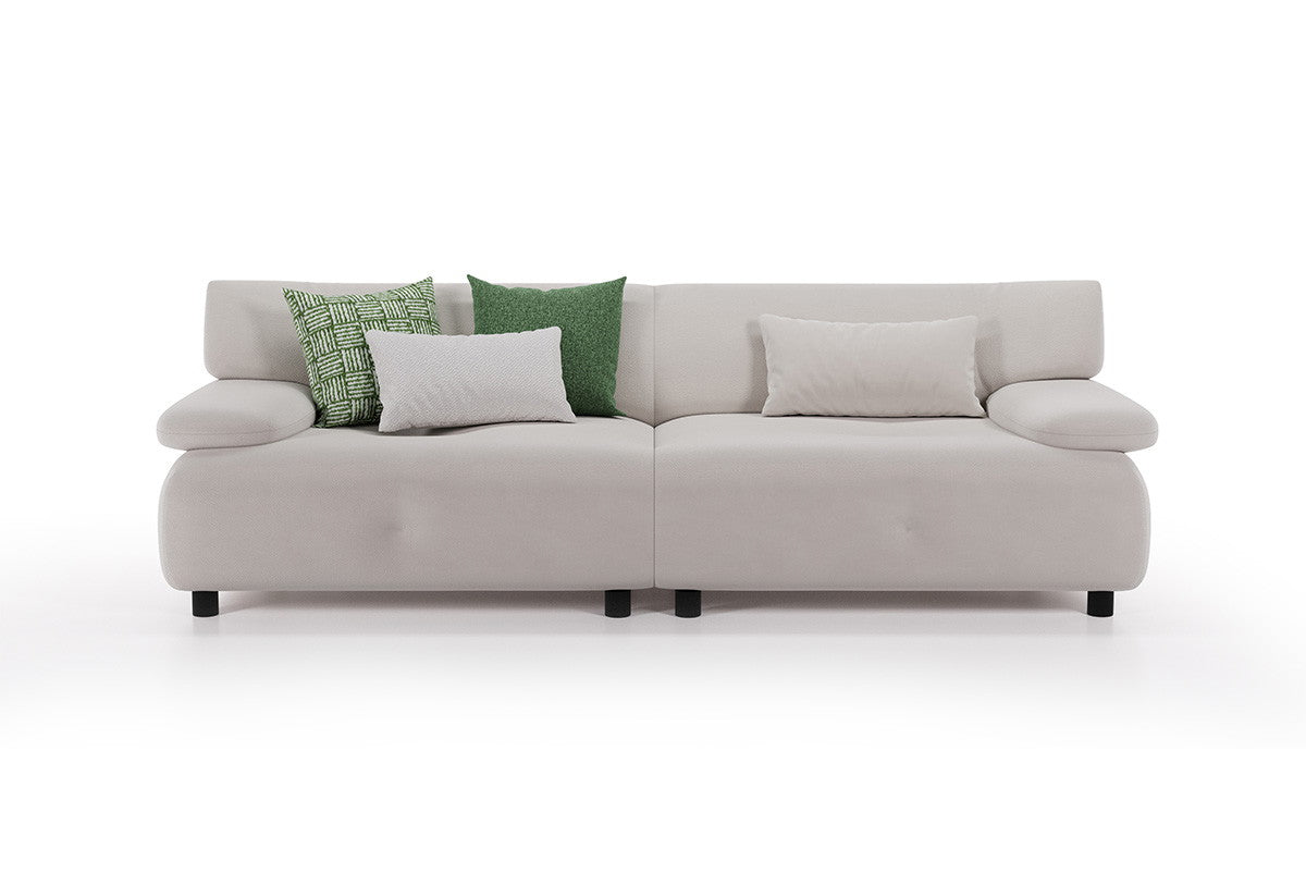 Block Visions 3-zits met Slaapfunctie Fauteuil, Chenille, Wit