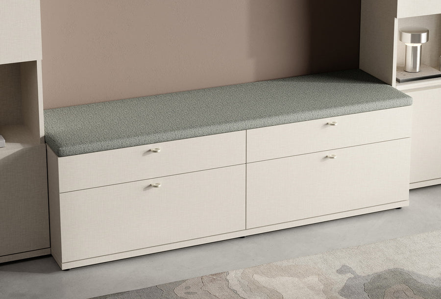Fit & Flex 4 met Lade met Bedbodem Module - Linnen, 160x49 cm (BxH)
