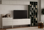 Fit & Flex 4 met Lade met Poten Module - Linnen, 160x67 cm (BxH)