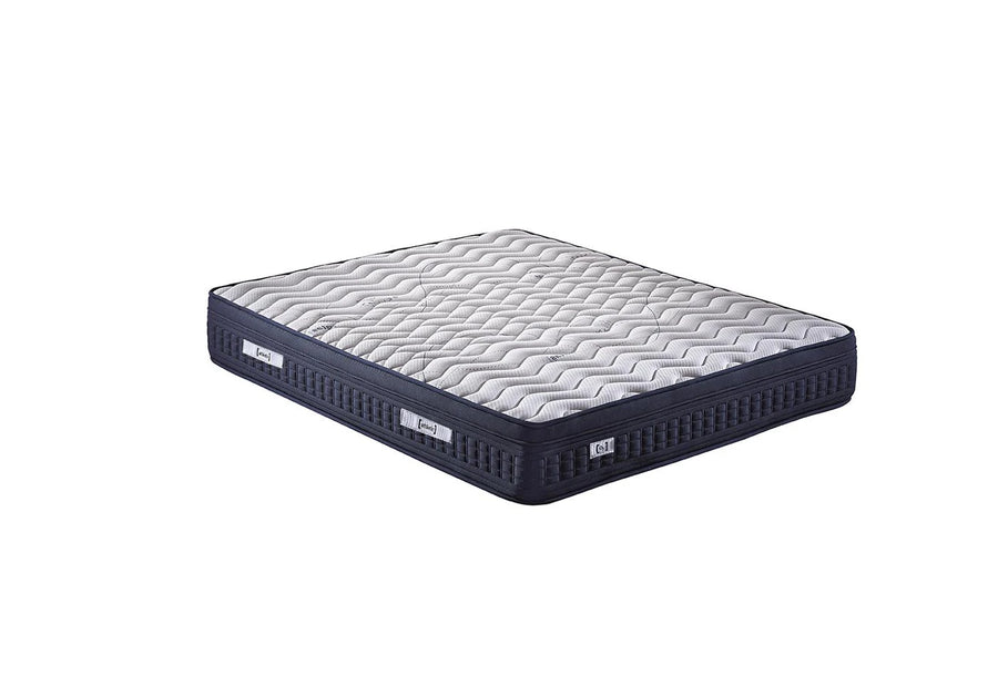 Los Athletic matras met blauwe rand op witte achtergrond