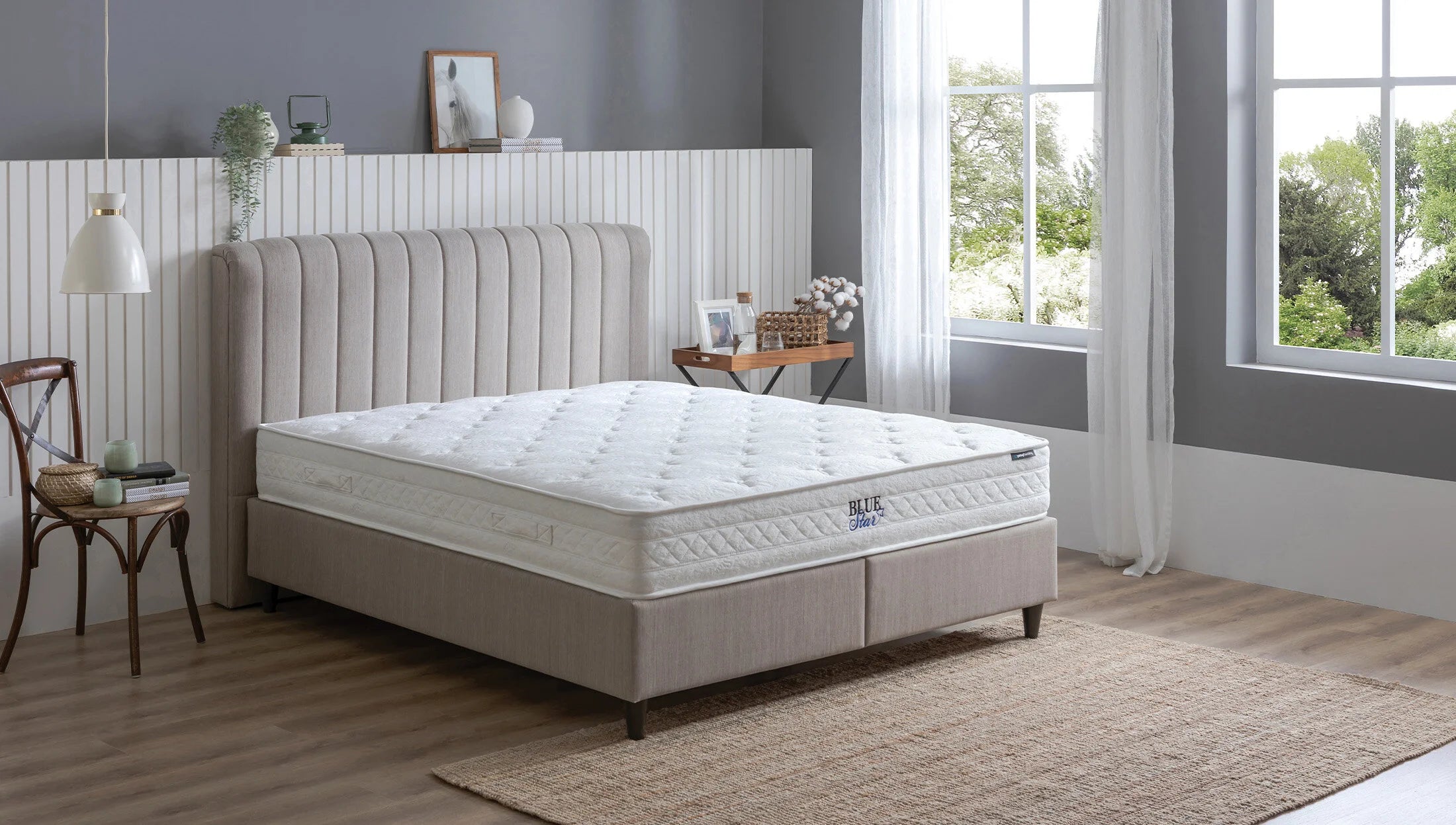 Yatas Bedding | Lento Baza Incl. Somni Hoofdbord en Matras 3 in 1 Set | Boxsprings | Met Opbergruimte