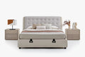 Yatas Bedding | Boston Baza Bed 160x200 Beige | Boxsprings | Met Opbergruimte