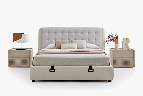 Yatas Bedding | Boston Baza Bed 160x200 Beige | Boxsprings | Met Opbergruimte